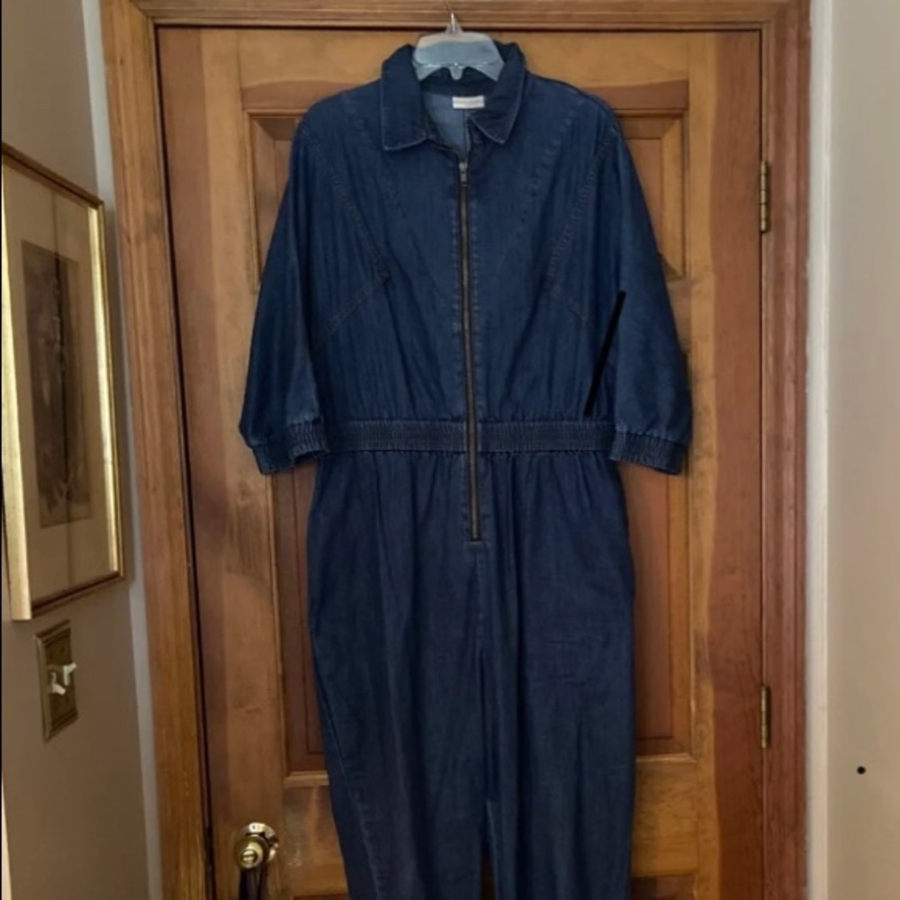 Eva Mendes New York & Company Women’s Denim Jumpsuit Size: 16